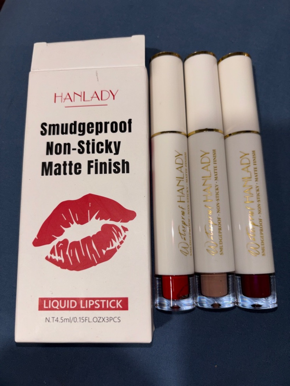 Smudgeproof Liquid Lipstick Trio - Red, Nude, Berry